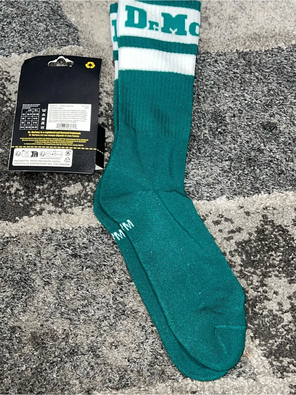 Dr. Martens Teal & White Logo Crew Socks